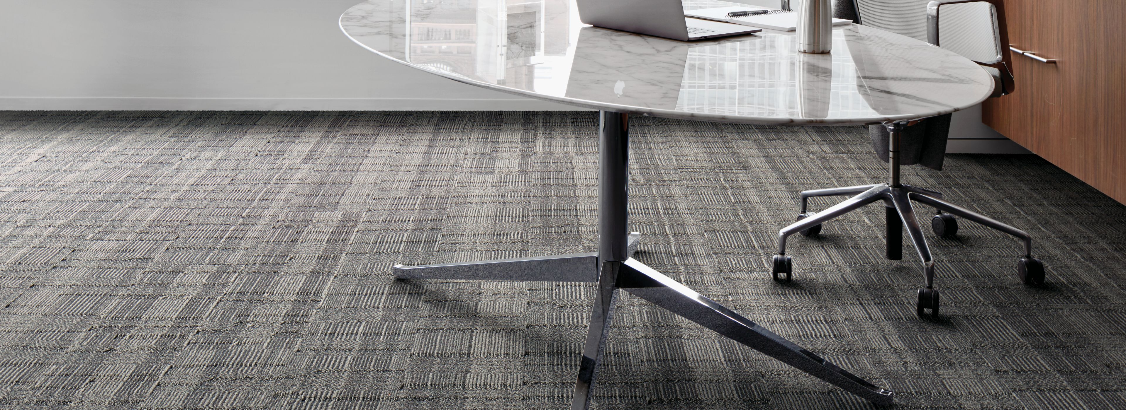 Interface Stitch Count plank carpet tile with table and chair by a window image number 1